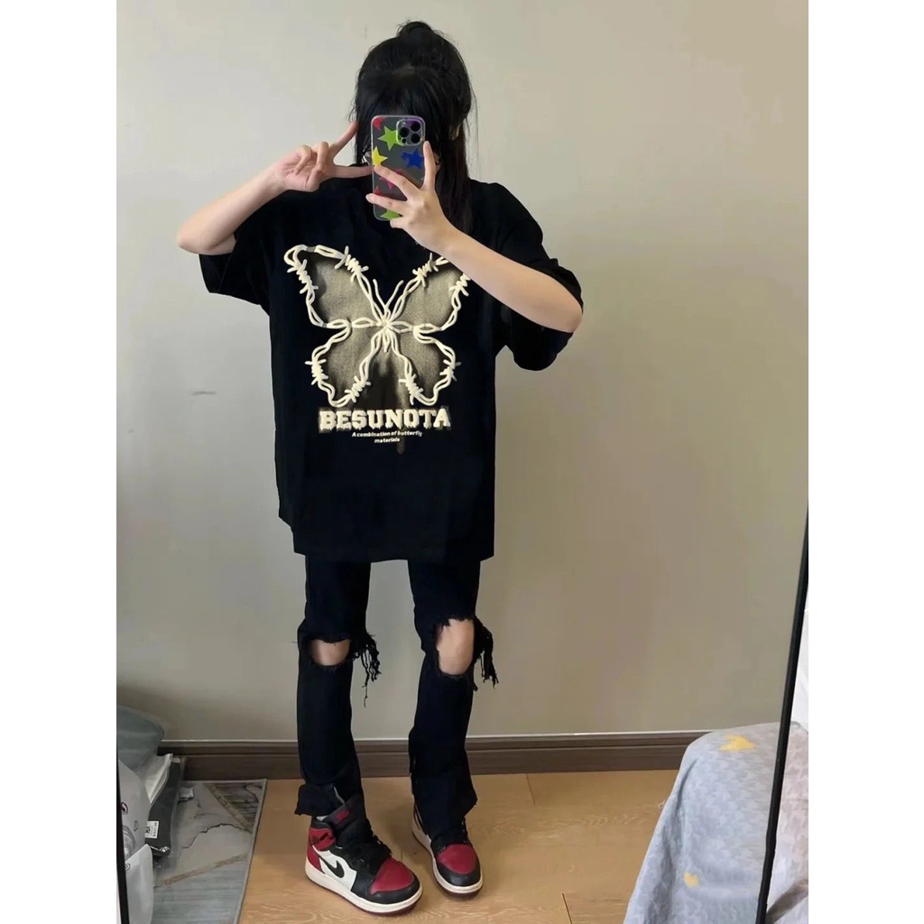 Áo Thun Nữ Ngắn Tay In Hình Phong Cách Trẻ Trung