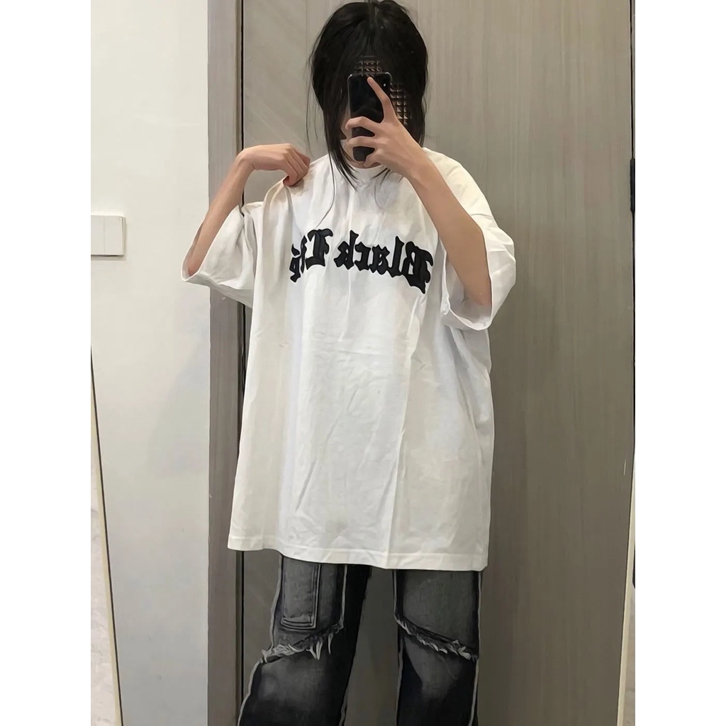 Áo Thun Tay Ngắn Dáng Rộng In Chữ No Pilling Phong Cách Đường Phố Mỹ Thời Trang Mùa Hè Cho Nữ