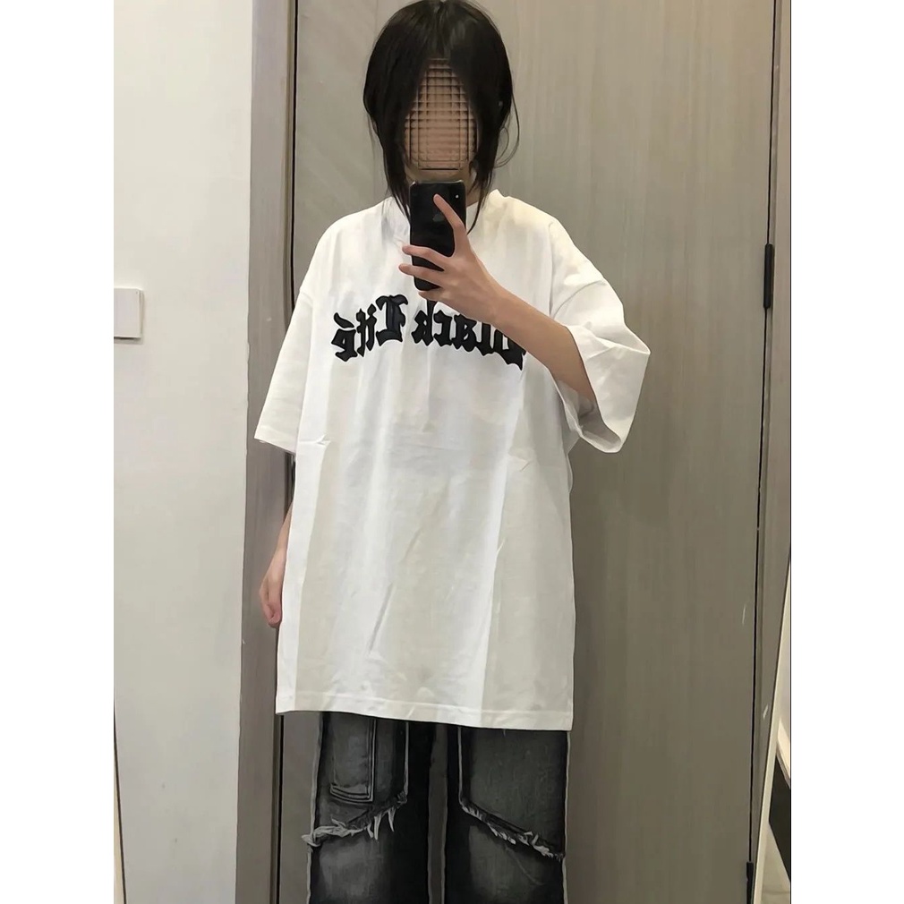 Áo Thun Tay Ngắn Dáng Rộng In Chữ No Pilling Phong Cách Đường Phố Mỹ Thời Trang Mùa Hè Cho Nữ