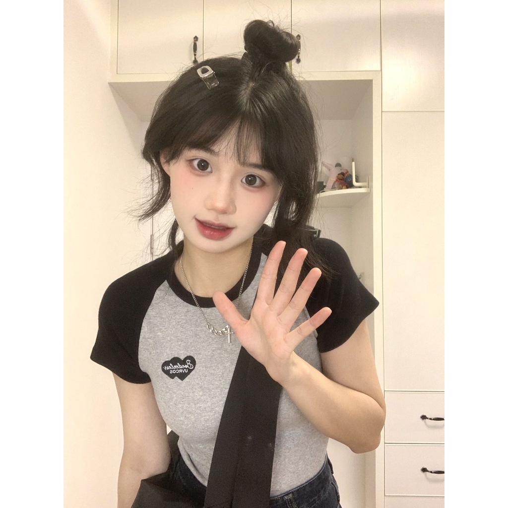 Áo Thun Tay Ngắn Dáng Ôm Phong Cách Retro Mỹ Thời Trang Mùa Hè Cho Nữ