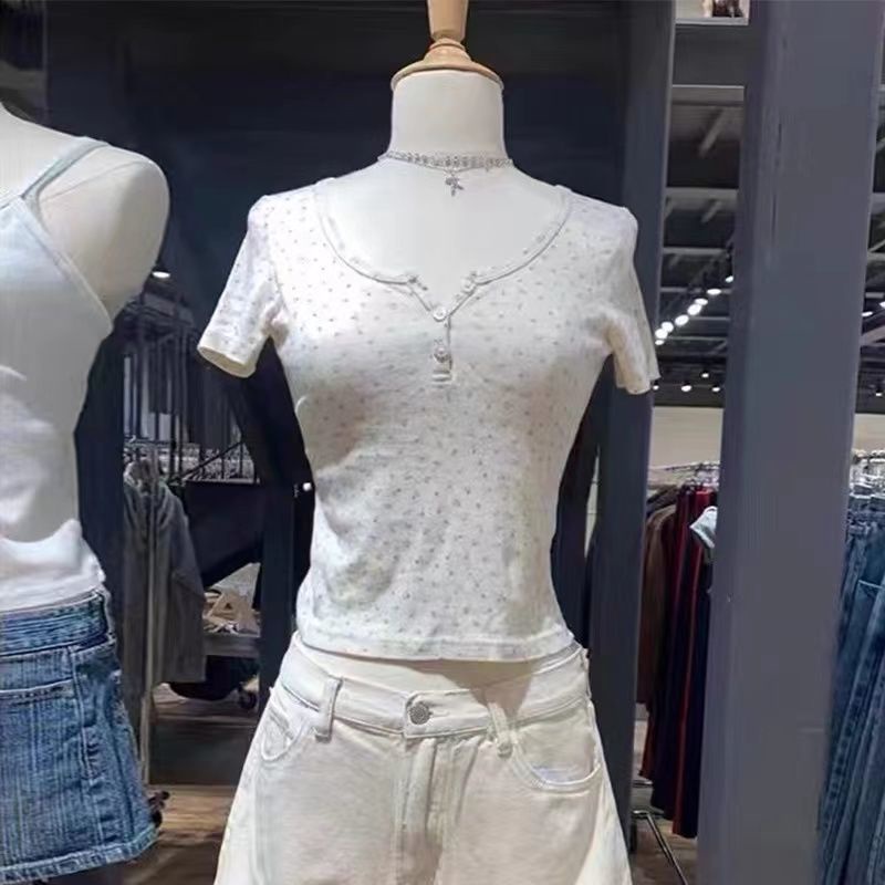 Áo Thun Ngắn Tay Cổ Tròn Họa Tiết Hoa Đơn Giản Thời Trang Cho Nữ