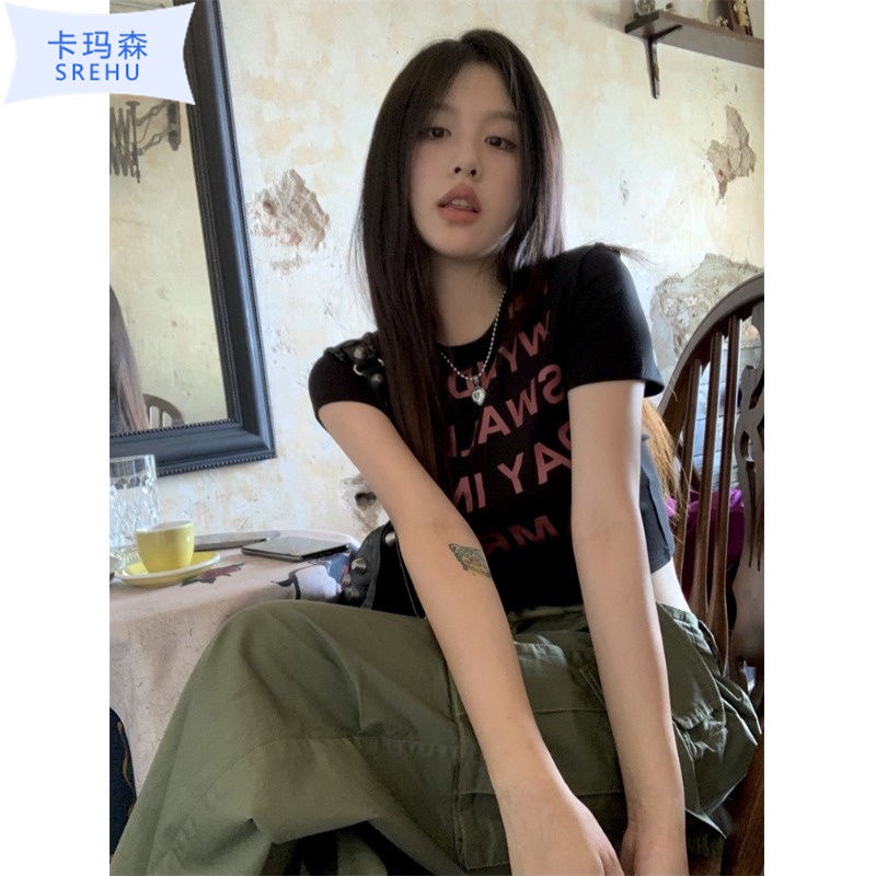 Áo Thun Ngắn Tay Phong Cách Retro Thời Trang Cho Nữ