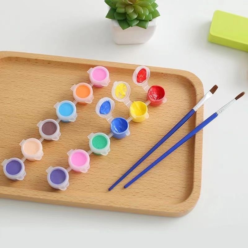 Set 12 Màu Sơn Acrylic 3Ml / 6 / 8 Màu Chống Nước diy Dành Cho Trẻ Em