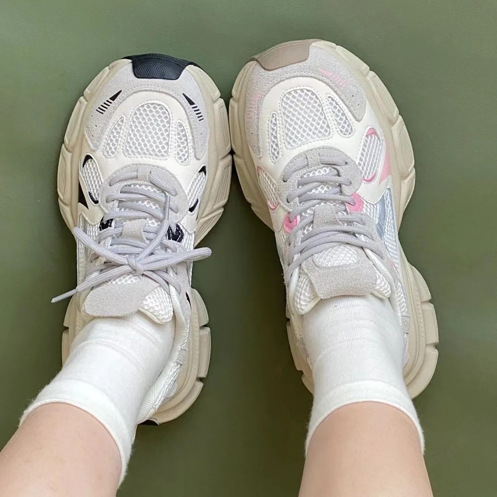 Hàng Mới Về Giày Thể Thao Đế Dày Phối Lưới Thoáng Khí Màu Hồng Hoa Anh Đào Thời Trang Xuân Hè 2023