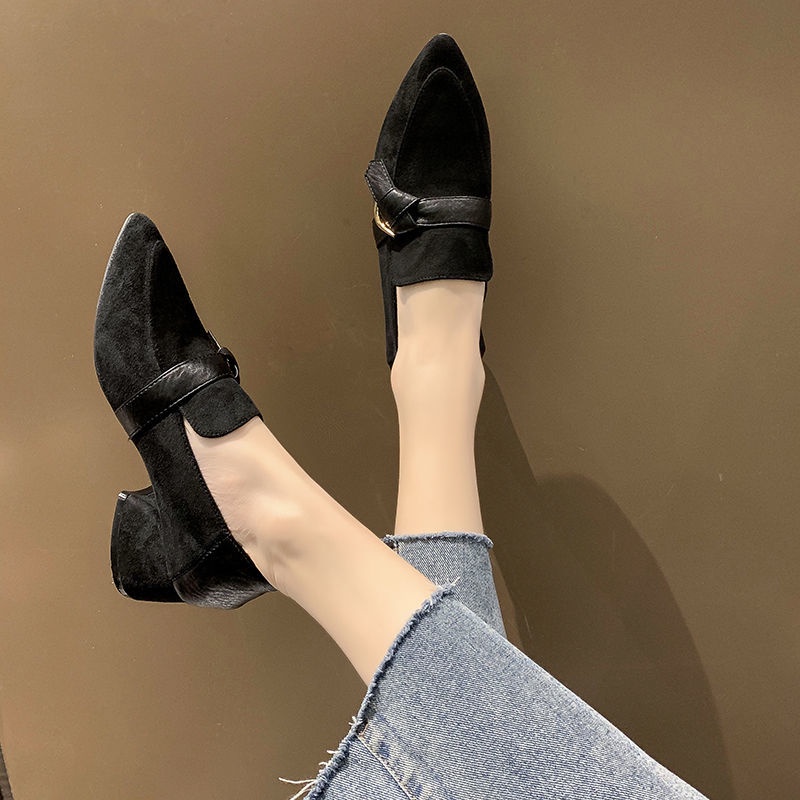 Giày Lười Mũi Nhọn Đế Dày Thiết Kế Đơn Giản Dễ Phối Đồ Thời Trang Xuân Hè Cho Nữ