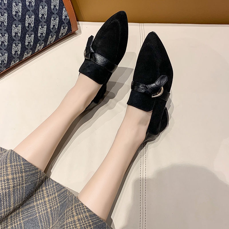 Giày Lười Mũi Nhọn Đế Dày Thiết Kế Đơn Giản Dễ Phối Đồ Thời Trang Xuân Hè Cho Nữ