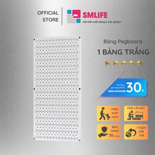 Bảng treo dụng cụ smlife pegboard đứng 80×40 – trắng