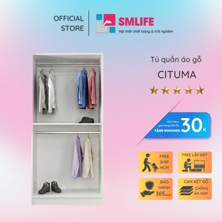 Tủ áo gia đình bằng gỗ thiết kế đẹp SMLIFE Cituma