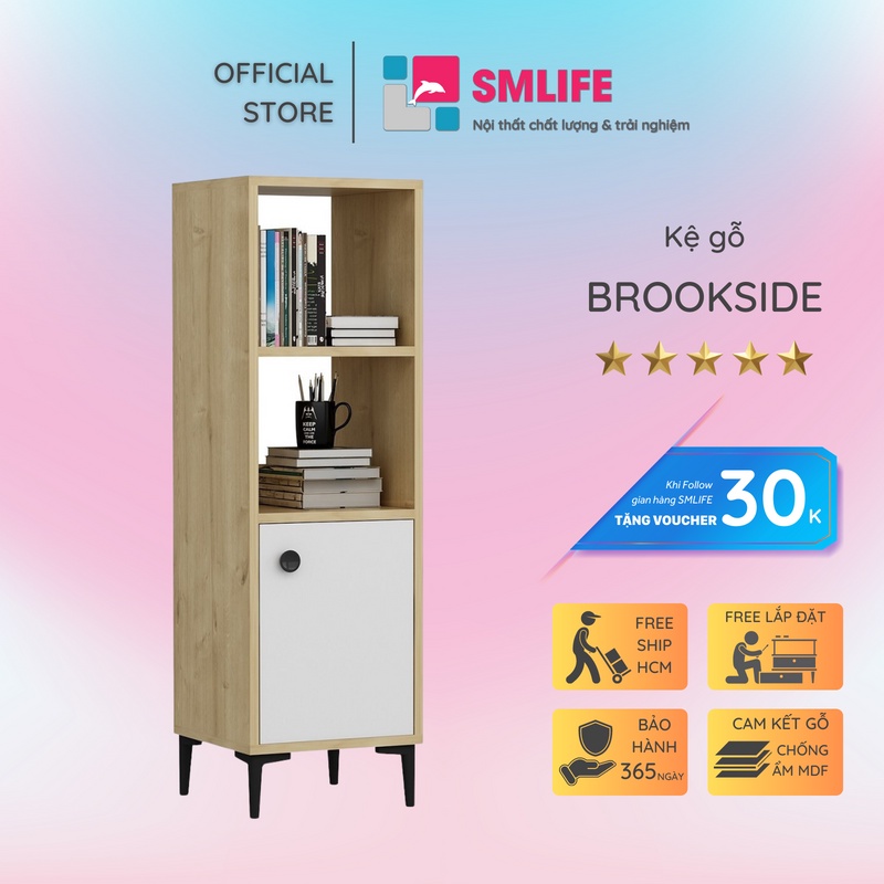 Giá sách trang trí kiểu dáng nhỏ gọn thiết kế thông minh SMLIFE Brookside