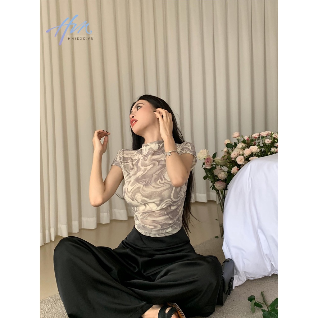 Áo Thun Ngắn Tay Dáng Ôm Gợi Cảm Thời Trang Cho Nữ