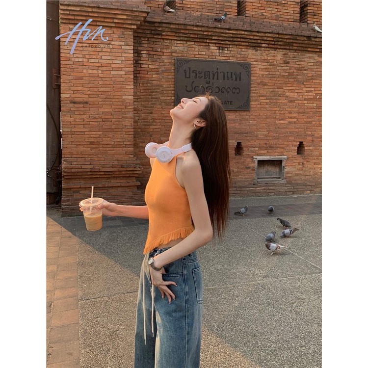 Áo Dệt Kim Hai Dây Dáng Ôm Phong Cách Thời Trang Mới Dành Cho Nữ