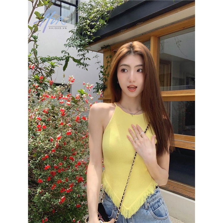 Áo Dệt Kim Hai Dây Dáng Ôm Phong Cách Thời Trang Mới Dành Cho Nữ