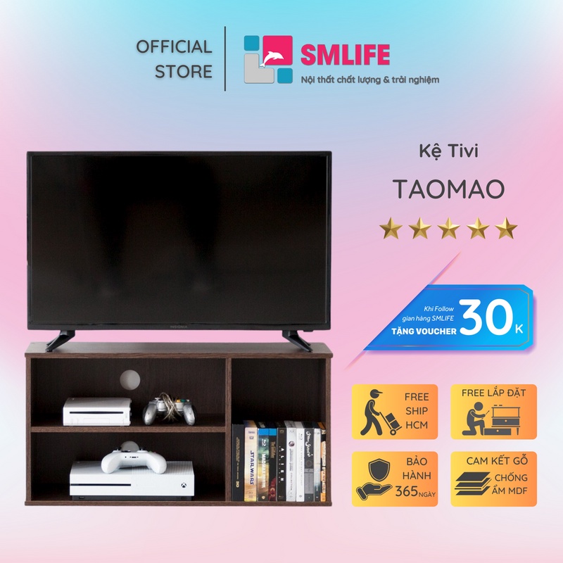 Mẫu kệ tivi gỗ đẹp SMLIFE Taomao