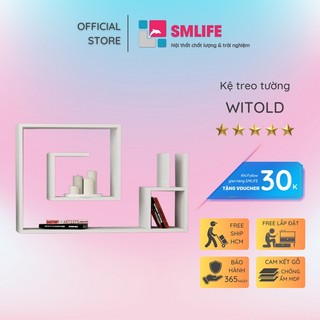 Kệ gỗ trang trí phòng khách gia đình SMLIFE Witold