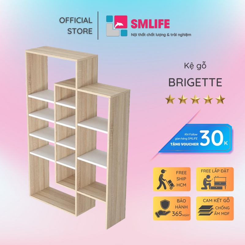 Kệ sách gỗ MDF phủ melamine SMLIFE Brigette