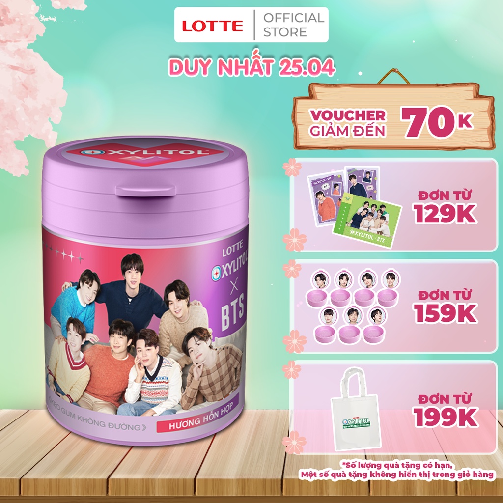 Kẹo gum không đường Lotte Xylitol hương hỗn hợp 130.5 g