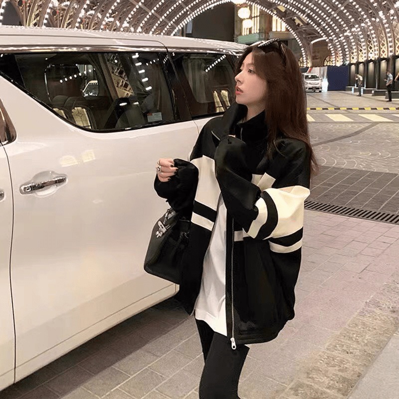 Áo Khoác Gió Nam Nữ Cổ Bẻ 2 Lớp Học Sinh Fom Rộng Kiểu Dáng UNISEX phối 2 Màu Siêu Xinh NEW UNISEX