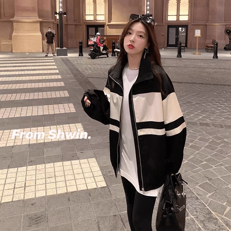 Áo Khoác Gió Nam Nữ Cổ Bẻ 2 Lớp Học Sinh Fom Rộng Kiểu Dáng UNISEX phối 2 Màu Siêu Xinh NEW UNISEX