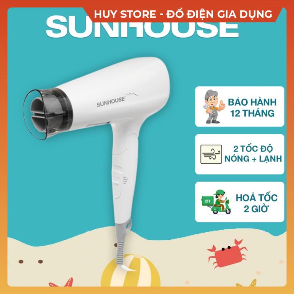 Máy sấy tóc SUNHOUSE Chính Hãng Kiểu dáng Hiện đại , Máy sấy tóc thiết kế tay cầm gập gọn tiện lợi Tinh tế Huy Store