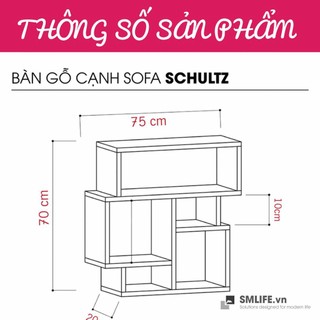 Bàn gỗ cạnh sofa hiện đại SMLIFE Schultz