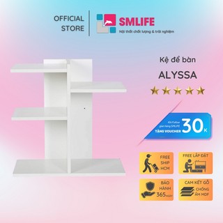Kệ sách gỗ kệ sách mini trang trí bàn làm việc SMLIFE Alyssa
