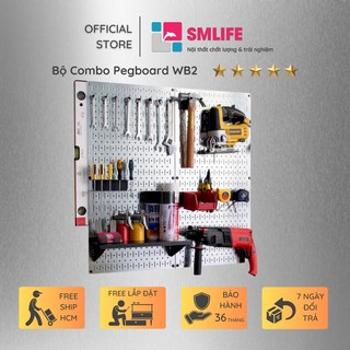 Bảng treo dụng cụ Pegboard cơ khí WB2 - Mô đun 2 Bảng mạ kẽm + bộ móc treo sơn tĩnh điện đen - Lưu trữ dụng cụ trực quan