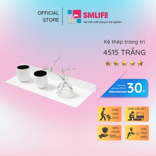 Kệ trang trí treo tường SMLIFE 4515 - Kệ treo tường bằng thép dày 1,6mm, sơn tĩnh điện màu Trắng/ Đen hiện đại