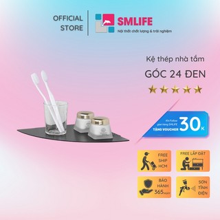 Kệ góc tường nhà tắm SMLIFE 24cm - Kệ treo tường bằng thép dày 1,6mm, sơn tĩnh điện - Tặng kèm bộ ốc vít