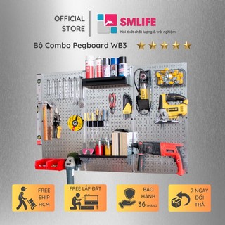 Combo Bảng treo dụng cụ Pegboard cơ khí WB3 và phụ kiện đi kèm - Lưu trữ dụng cụ, đồ nghề trực quan, dễ tìm kiếm