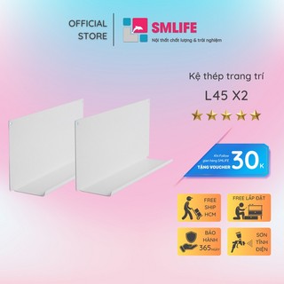 Kệ trang trí smlife l45 - bằng thép, sơn tĩnh điện - trắng