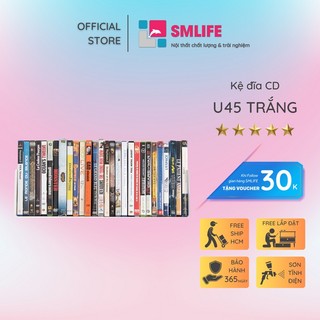 Kệ đĩa CD treo tường SMLIFE chữ U 45 - Kệ treo tường bằng thép dày 1,6mm, sơn tĩnh điện màu Trắng/ Đen hiện đại