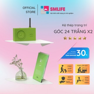 Kệ góc tường SMLIFE 24 (Set 2) - Kệ treo tường bằng thép dày 1,6mm, sơn tĩnh điện - Tặng kèm bộ ốc vít