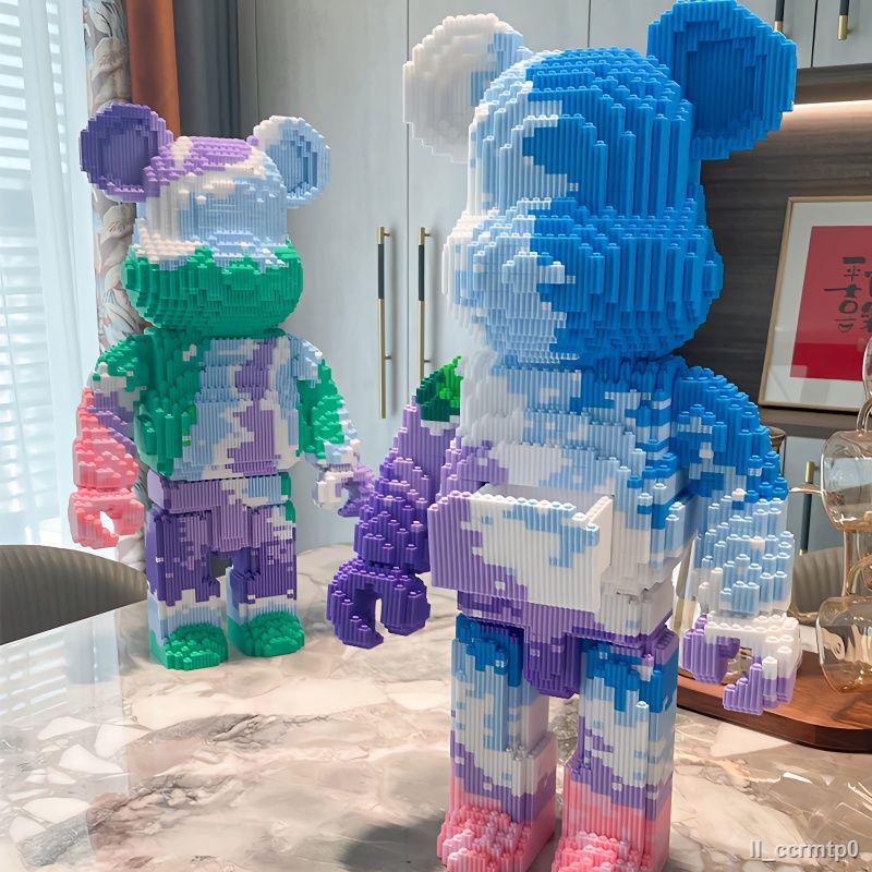 Tương thích với các khối xây dựng Lego Gấu bạo lực Đồ trang trí phòng khách lắp ráp các hạt vi mô xếp hình gia đình bé t