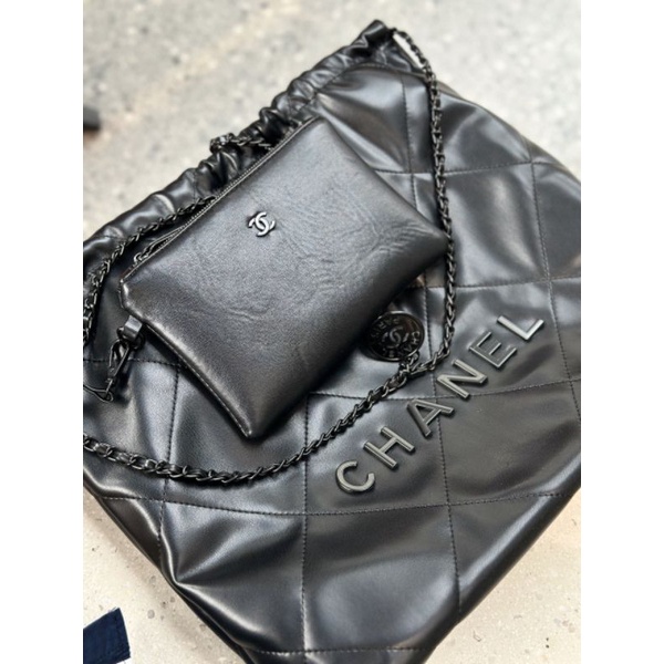 Túi xách nữ C.N BAG so black sz32x38cm logo đen bản mới nhất hàng super siêu nét fullbox nguyên seal