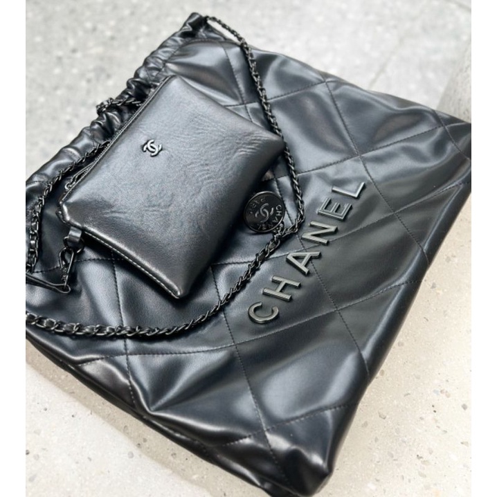 Túi xách nữ C.N BAG so black sz32x38cm logo đen bản mới nhất hàng super siêu nét fullbox nguyên seal