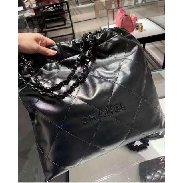 Túi xách nữ C.N BAG so black sz32x38cm logo đen bản mới nhất hàng super siêu nét fullbox nguyên seal