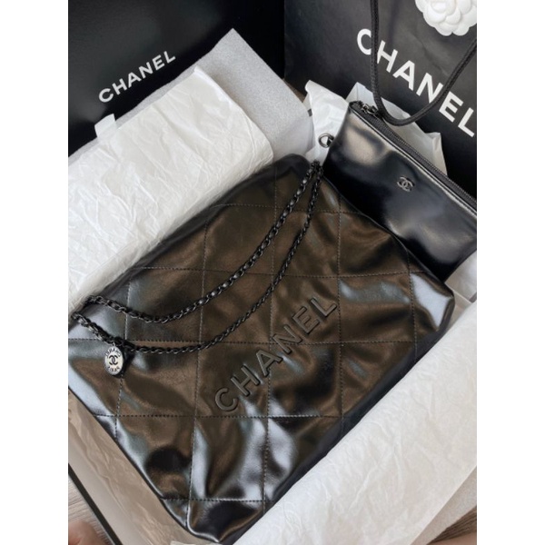 Túi xách nữ C.N BAG so black sz32x38cm logo đen bản mới nhất hàng super siêu nét fullbox nguyên seal