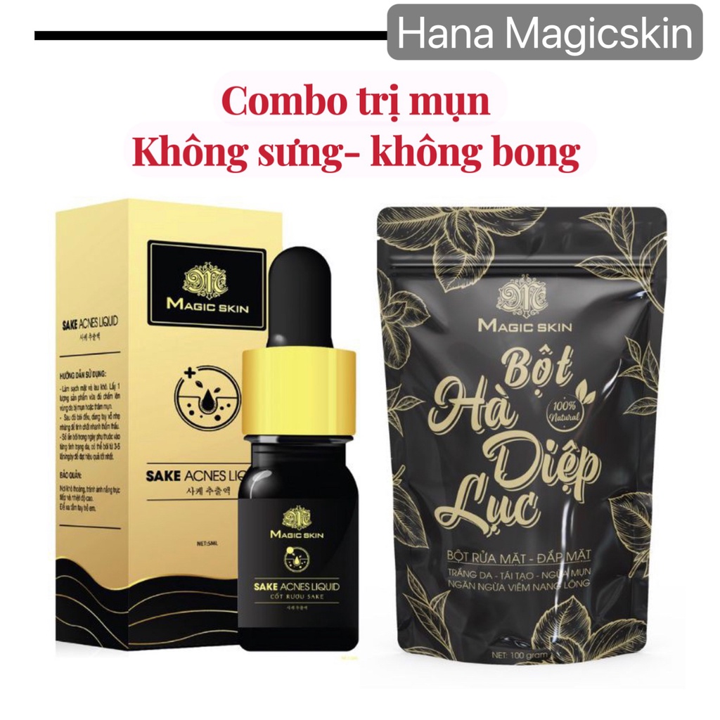 COMBO Ngừa Mụn Sake Không Sưng-Không Bong và Hà Diệp Lục Magic Skin [CHÍNH HÃNG] Magic Skin