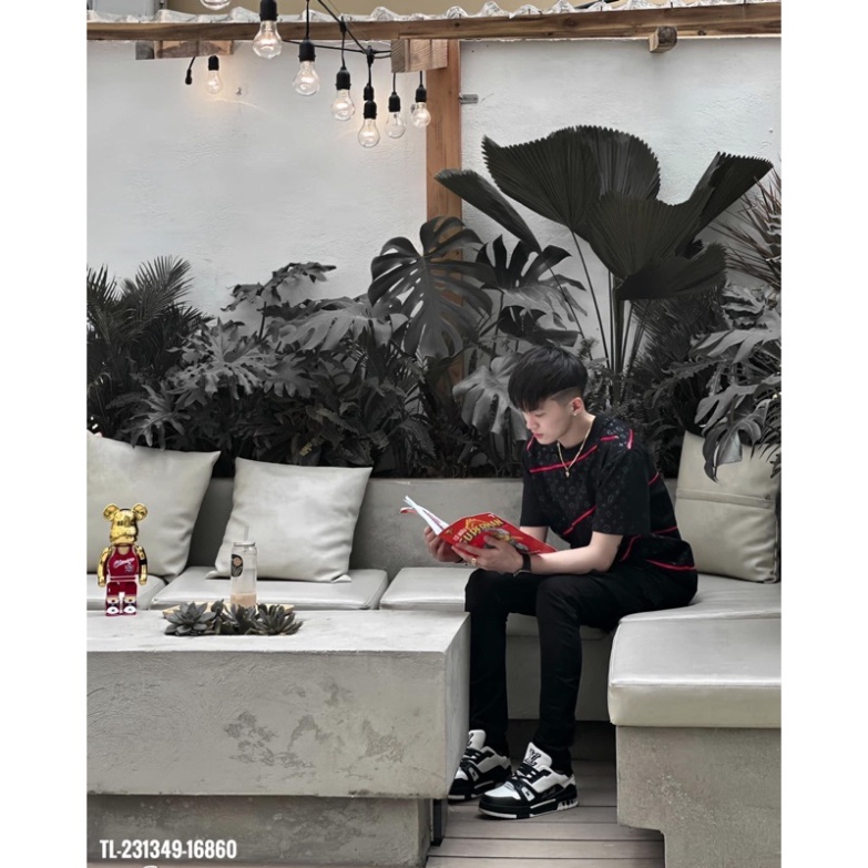 Áo Thun Nam LV phối màu Monogam kết hợp thời thượng Vải Cotton 100% The.laz