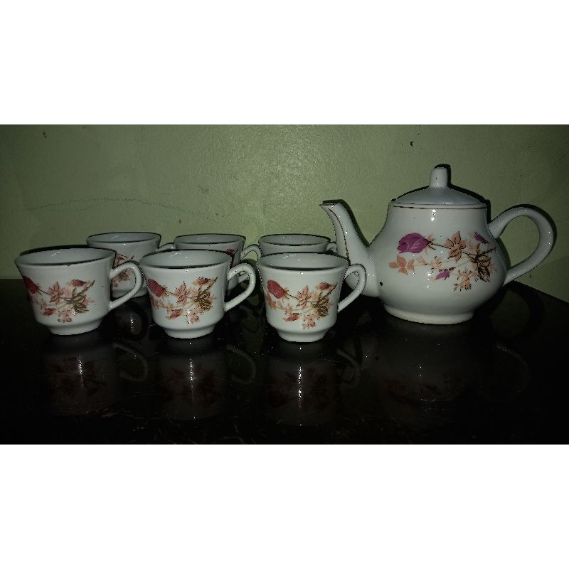 Bộ ấm chén uống trà loại 1 hàng Hải Dương tồn kho chưa sử dụng, ly chén uống trà phong cách xưa, ly cốc bao cấp