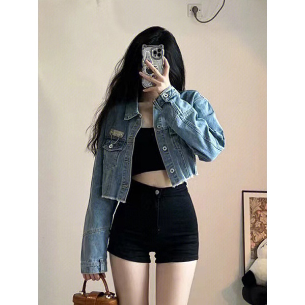 Áo Khoác Denim Phong Cách Hàn Quốc Cá Tính Cho Nữ