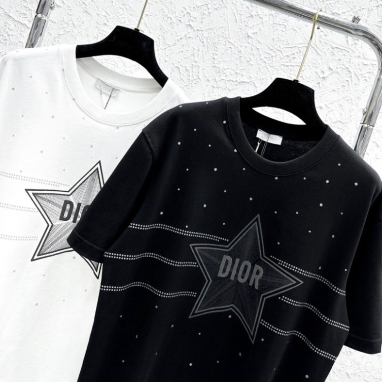Áo Phông Nam Nữ DIOR In Chấm Sao Phối Vạch CD Phong Cách Streetwear - Áo Cộc Tay Siêu Cấp Chất Cottong Mặc Đi Chơi Cự | BigBuy360 - bigbuy360.vn