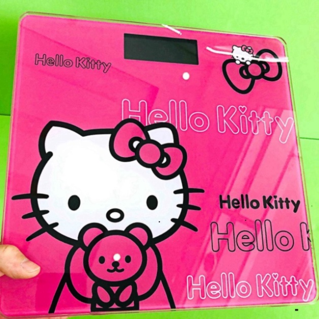 Cân điện tử hình MÈO HELLO KITTY kính cường lực Cân Sức Khỏe Cân Người Chịu Lực Tới 180KG Bảo Hành