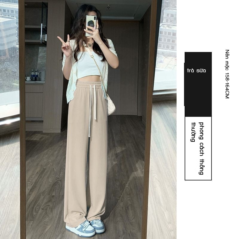 Quần Ống Rộng Lưng Cao Phong Cách Hàn Quốc Thời Trang Xuân Hè Hàng Mới 2023 Dành Cho Mẹ Bỉm Sữa