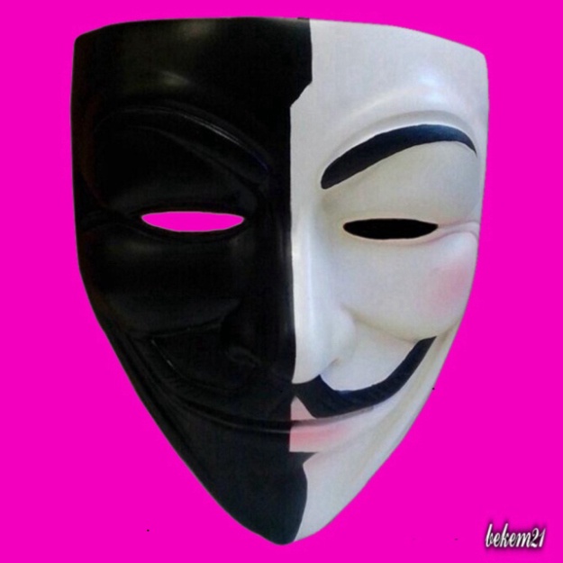 Mặt Nạ Hacker ĐEN TRẮNG ÂM DƯƠNG hóa trang halloween sự kiện lễ hội thiết kế độc đáo ấn tượng không đụng hàng