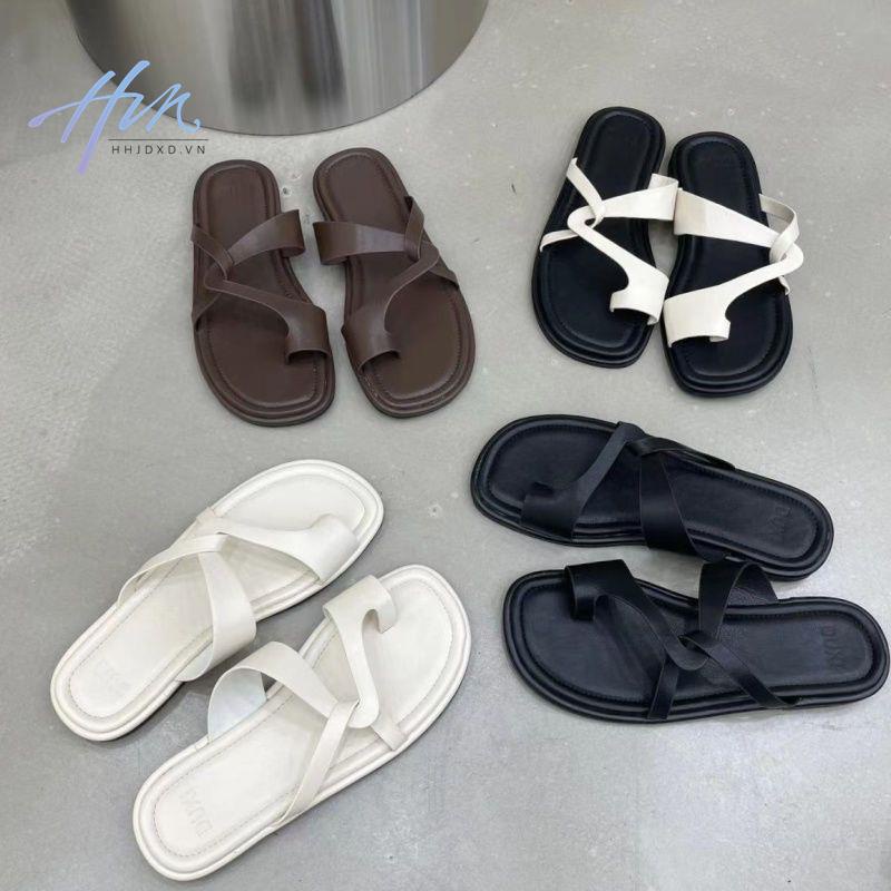 Dép Xỏ Ngón Đế Bằng Quai Chéo Thời Trang Đi Biển Mùa Hè Phong Cách Hàn Quốc Cho Nữ