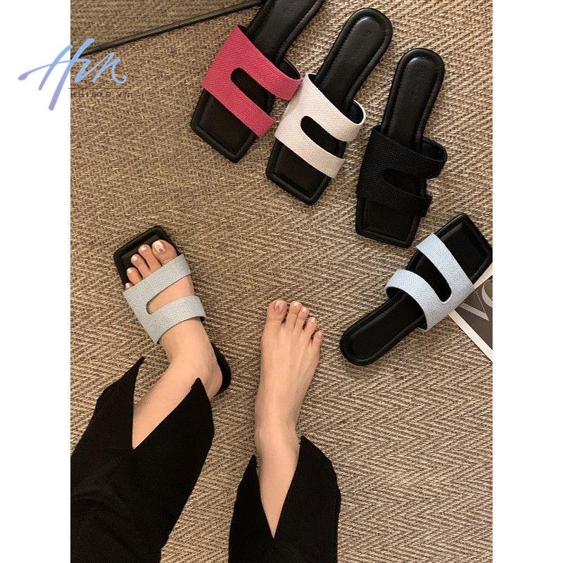 Giày Lười Đế Bằng Thiết Kế Đơn Giản Phong Cách Mới Dễ Phối Đồ Thời Trang Xuân Hè Kiểu Pháp Cho Nữ