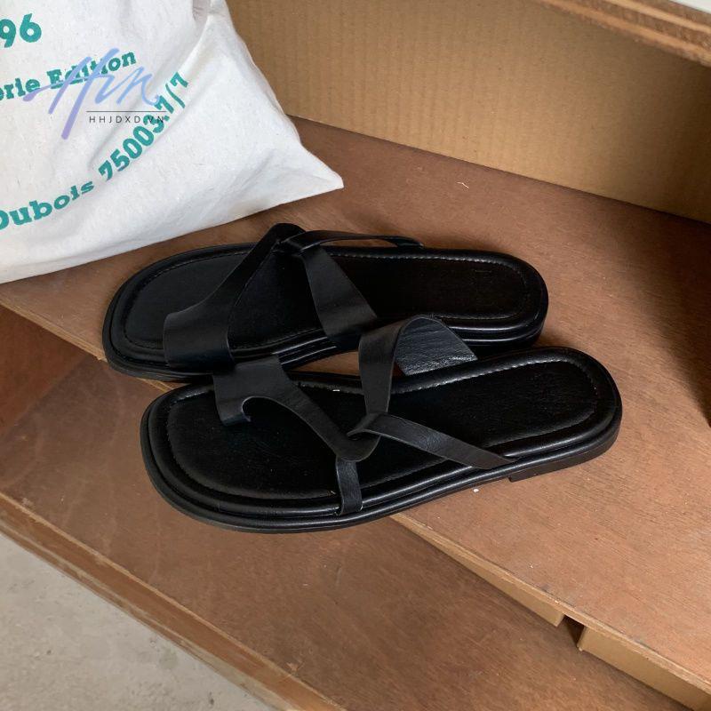 Dép Xỏ Ngón Đế Bằng Quai Chéo Thời Trang Đi Biển Mùa Hè Phong Cách Hàn Quốc Cho Nữ