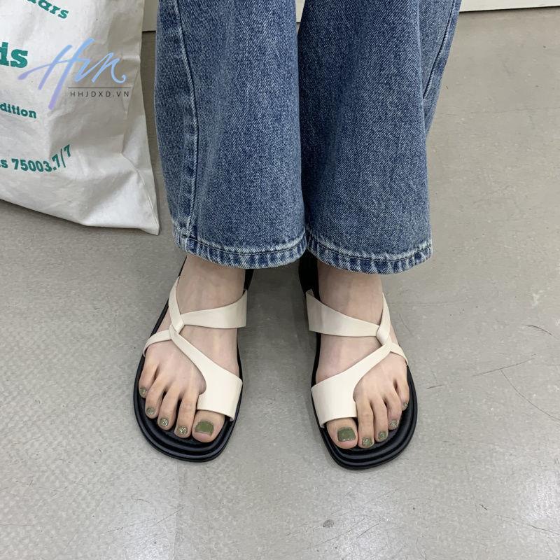 Dép Xỏ Ngón Đế Bằng Quai Chéo Thời Trang Đi Biển Mùa Hè Phong Cách Hàn Quốc Cho Nữ