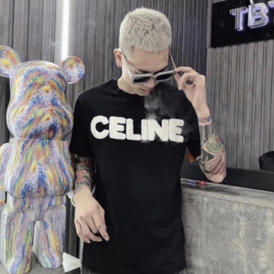 Áo Phông Nam Nữ Ce li ne Logo Thêu Nổi Siêu Đẹp Chất Liệu Cotton Co Giãn 4 Chiều Thoáng Mát.. | BigBuy360 - bigbuy360.vn